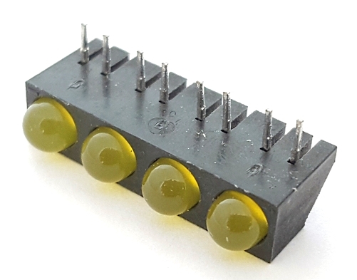 Yellow 5mm Quad LED Circuit Board Indicator Light Bar Lumex SSF-LXH400YD