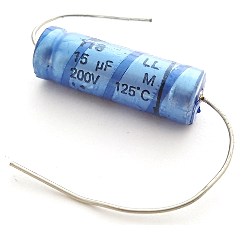 15uF 15 uF 200V 125&#176; Axial Electrolytic Capacitor Philips