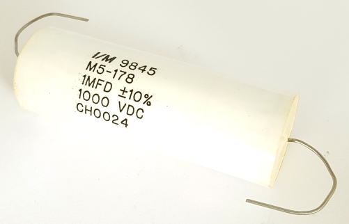 1.0uF 1000V 1KV Axial Polyester Film Capacitor IND&#47;Midwec M5-178