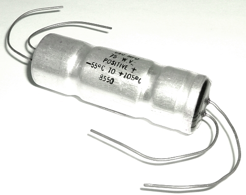 650uF 650 uF 75V Axial Aluminum Electrolytic Capacitor Vintage CDE UFT650-75