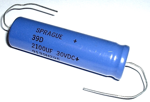 2100uF 2100 uF 30V Axial Electrolytic Capacitor Sprague 39D218G030