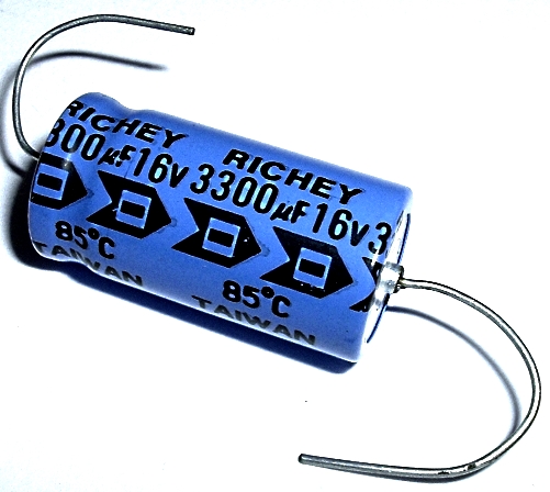 3300uF 3300 uF 16V Axial Electrolytic Capacitor Richey MDI Series
