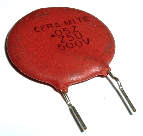 0.05uF .05 UF 500V Ceramic Disc Capacitor Vintage Cera-Mite