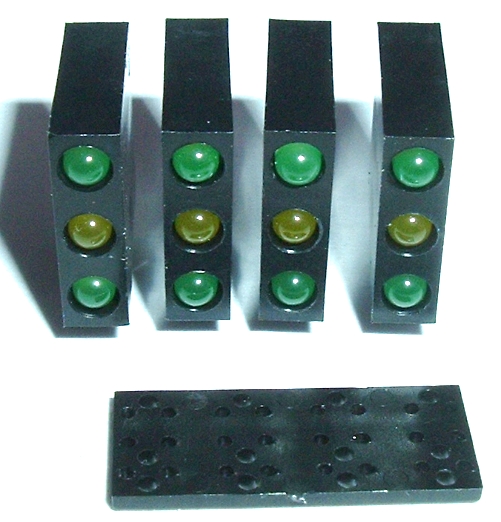 Bicolor Green Yellow Rectangular Circuit Board Indicators  12 LEDS per Display