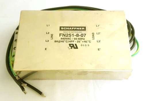 FN251-8-07 8A 440VAC EMI Power Line Filter 3-Phase Schaffner