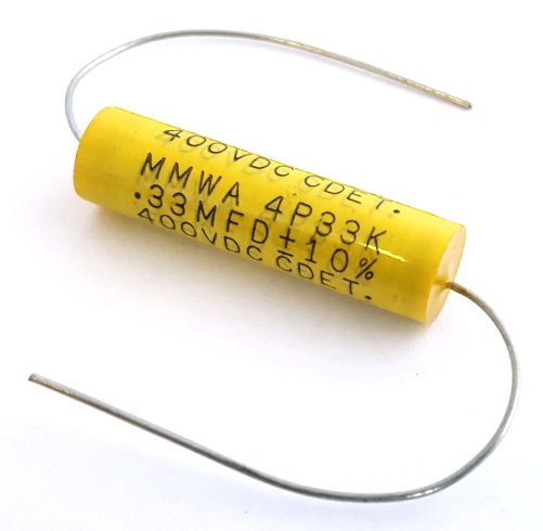 0.33uF .33 uF 400V Axial Polyester Film Capacitor Cornell Dubilier® MMWA4P33K