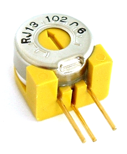 1K Ohm 0.75W Trimmer Potentiometer Single Turn Copal Electronics® RJ13S102