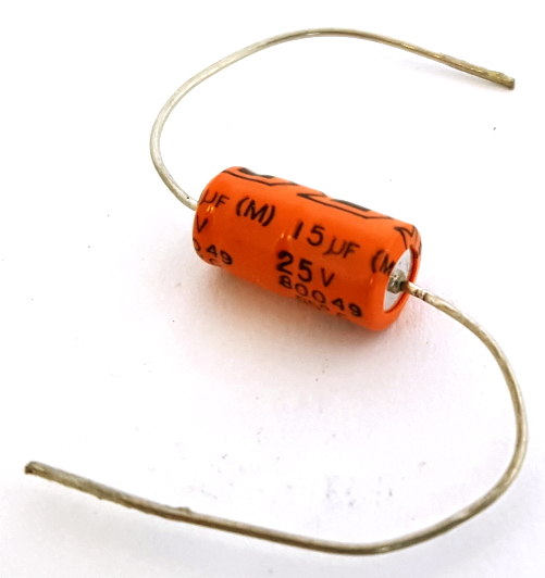 15.0uF 15uF 25V Axial Electrolytic Capacitor Siemens® 80049T025-15M00D