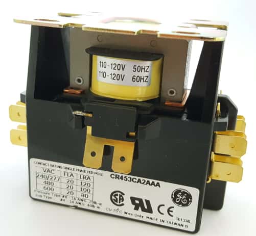 20A 120VAC 2 Pole Single Phase Definite Purpose Contactors GE CR453CA2AAA