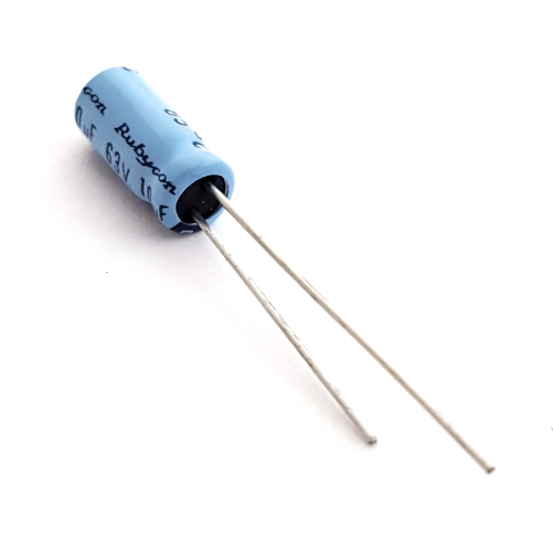 10uF 63V Miniature Radial Electrolytic Capacitor Rubycon®