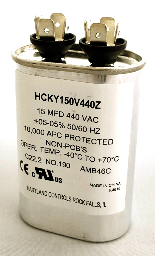 15uF 370VAC &#47; 440VAC Motor Start Run Capacitor Hartland® HCKY150V440Z