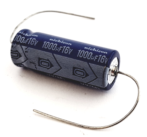 NOS QTY 5 Electrolytic Capacitor Nichicon 1000uF 16V Axial