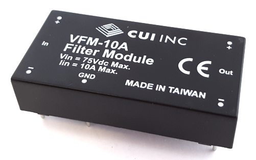 VFM-10A DC EMI Power Line Filter 10A 0-75V IN CUI Inc®