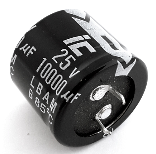 10000uF 25V Radial Snap In Electrolytic Capacitor Illinois Capacitor® 109LBA025M2DC