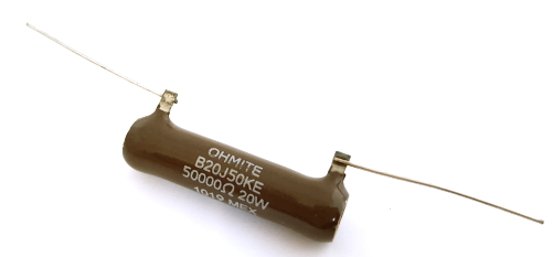 20W 50K Ohm 5&#37; Enamel Wirewound Resistor Ohmite® B20J50KE