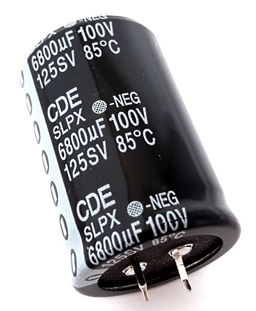 6800uF 100V Radial Snap In Electrolytic Capacitor Cornell Dubilier® SLPX682M100H9P3