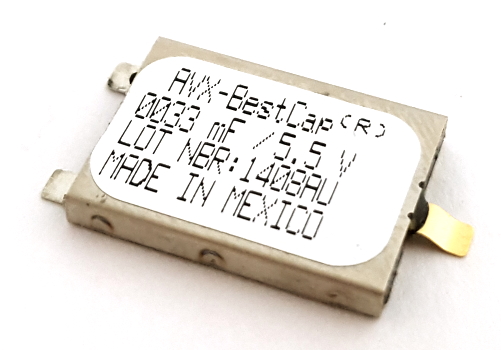33.0uF 5.5V SMT Memory Backup Capacitor Double Layer Supercap AVX®