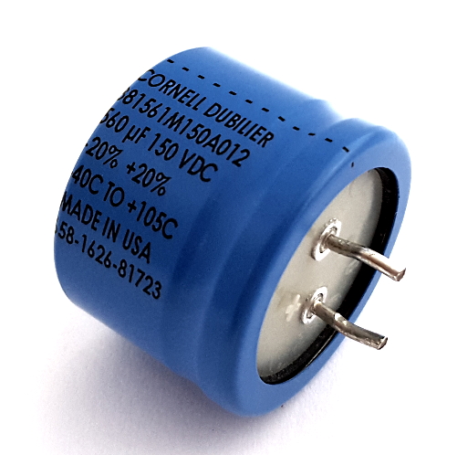 560uF 150V Radial Snap In Electrolytic Capacitor Cornell Dubilier® 381561M150A012