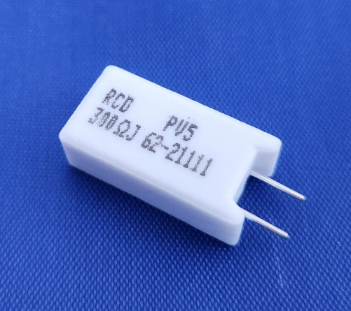 5W 300 Ohm 5&#37; Radial Ceramic Wirewound Resistor RCD® PV5-301-JBW