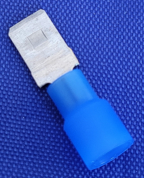 Solderless Crimp Terminals 0.25 Blade Blue Male Lug Connectors