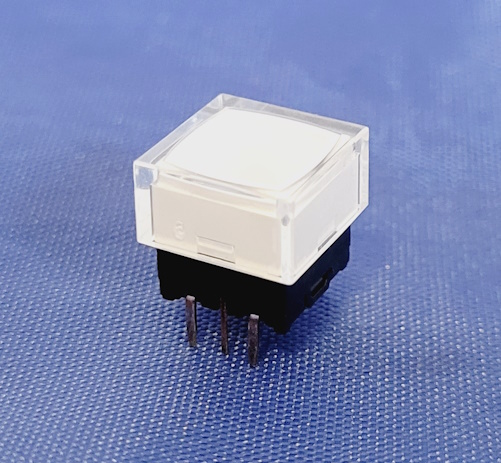 Tactile Switch w White Cap Yellow LED SPST NKK® Switches JB15LPE-JB