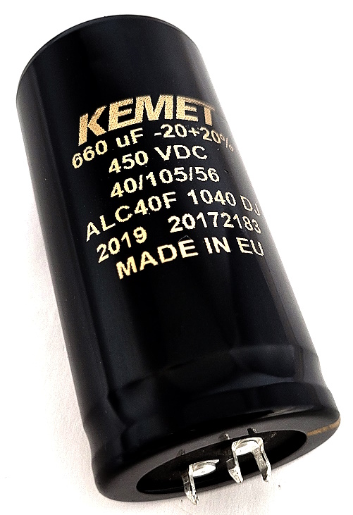 660uF 450V 105°C Radial Snap In Electrolytic Capacitor Kemet® ALC40F1040DJ