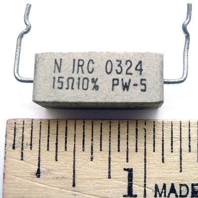 5W 15 ohm 10&#37; Wirewound Sand block Resistor PW-5 IRC